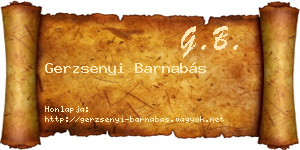 Gerzsenyi Barnabás névjegykártya